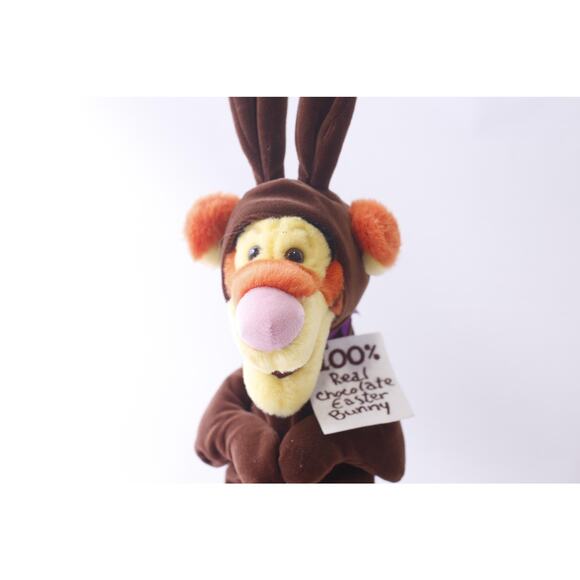 Tigger in Brown Rabbit Costume holding Pink Basket with Eggs, Plush Toy, 19 - Picture 2 of 4